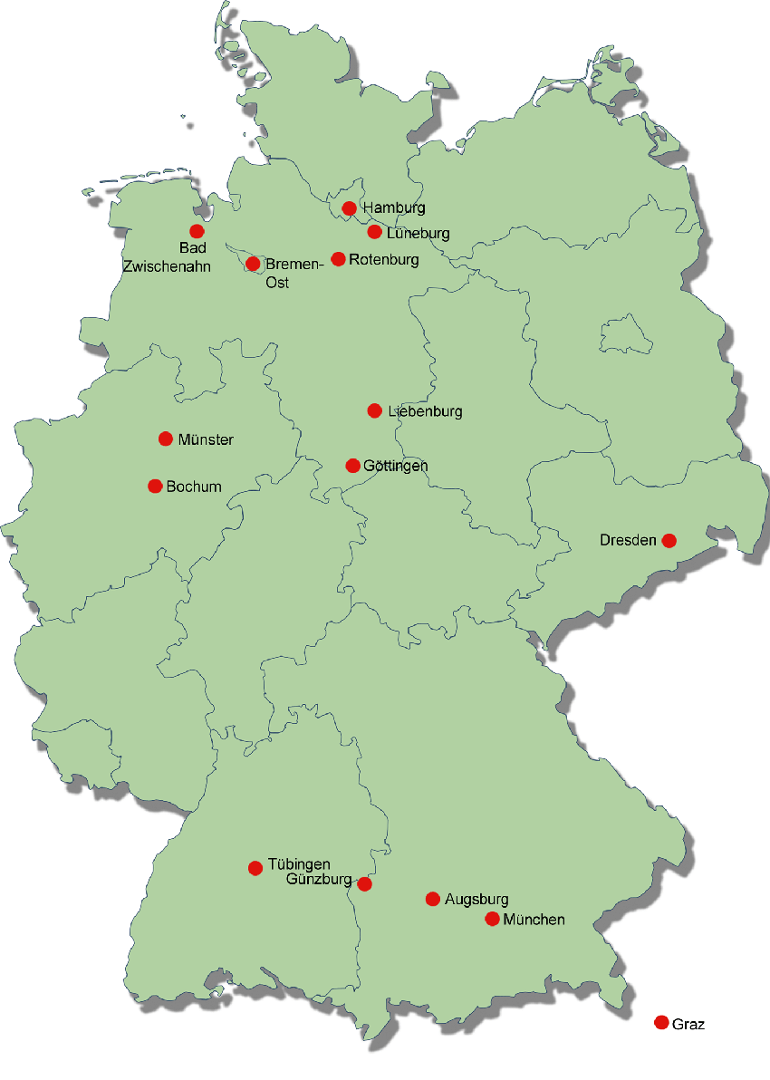 Karte der Rekrutierunszentren